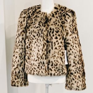NEW PRICE ! J Crew Snow Leopard Faux Fur Jacket